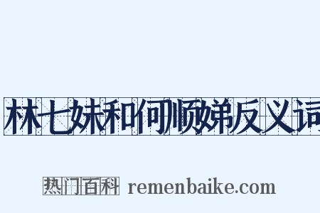 林七妹和何顺娣反义词是什么意思的图片